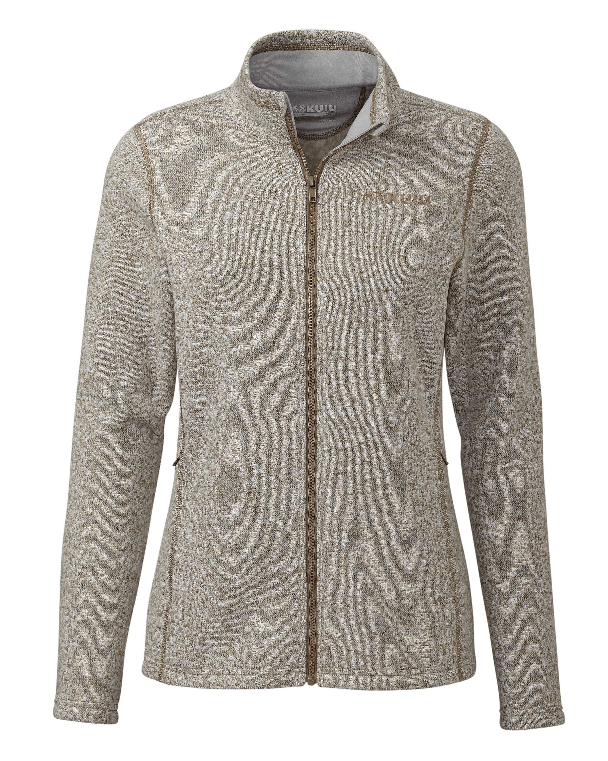 Women's Base Camp Full Zip Sweater | Khaki White Heather