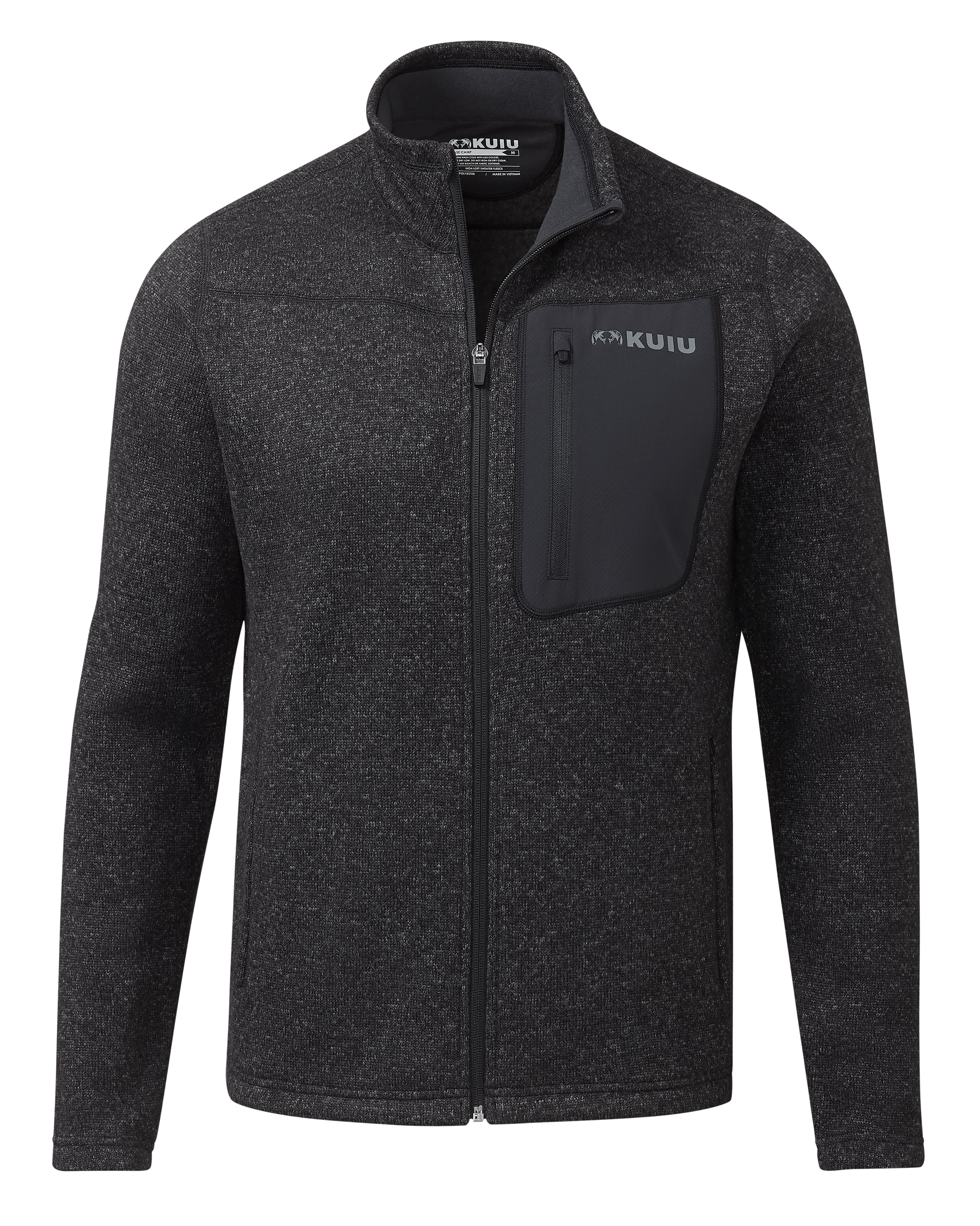 Base Camp Full Zip Sweater | Heather Black