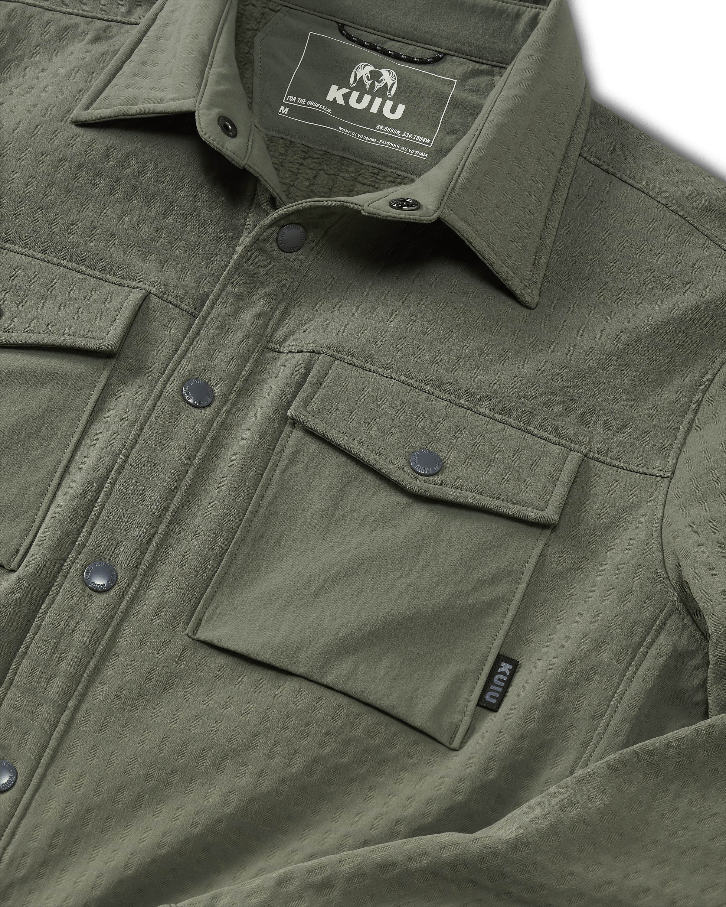 Blockfield Fleece Shirt Jacket | Dark Sage - Image 3