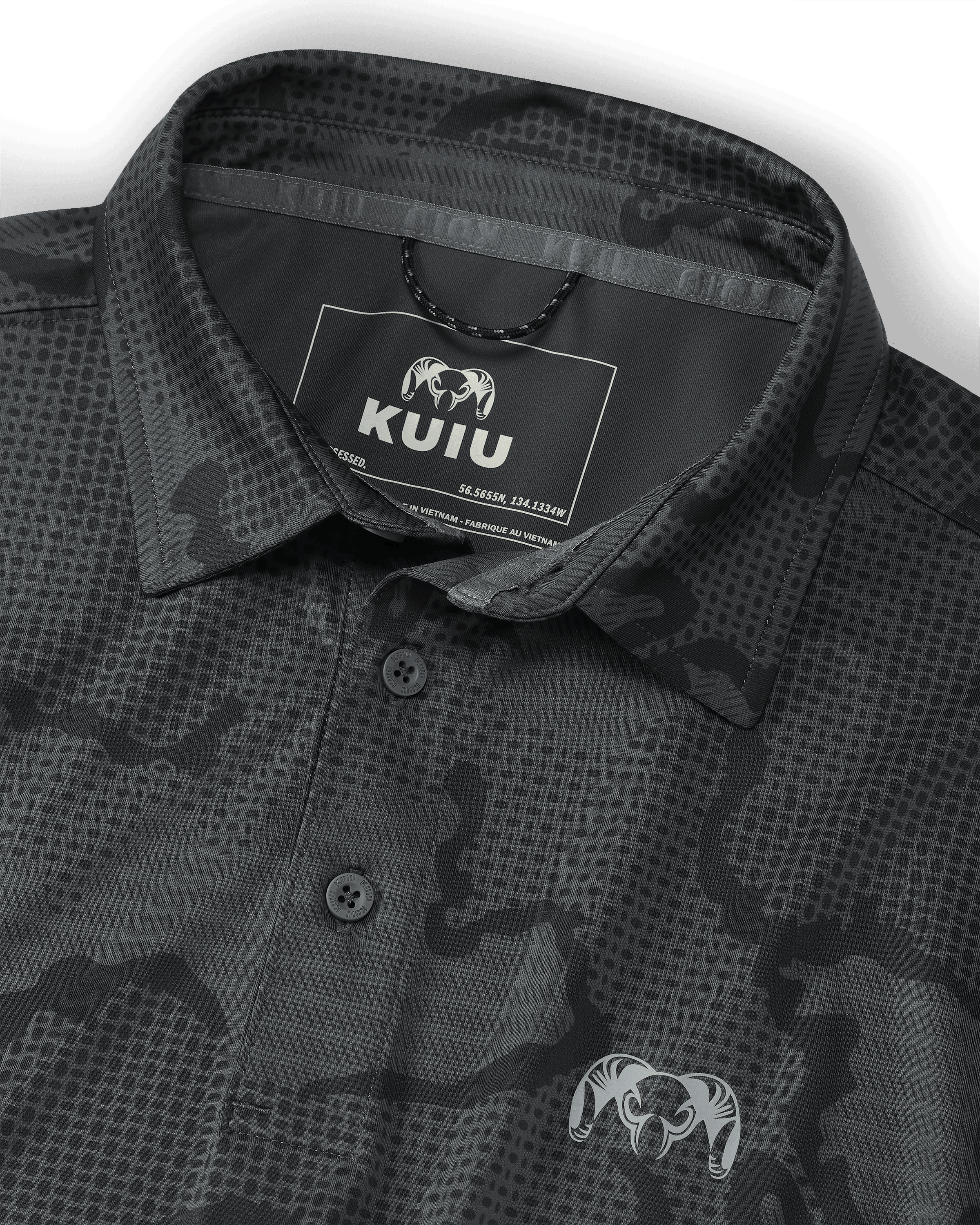 Alternative view of KUIU Performance Polo | Gunmetal Tonal