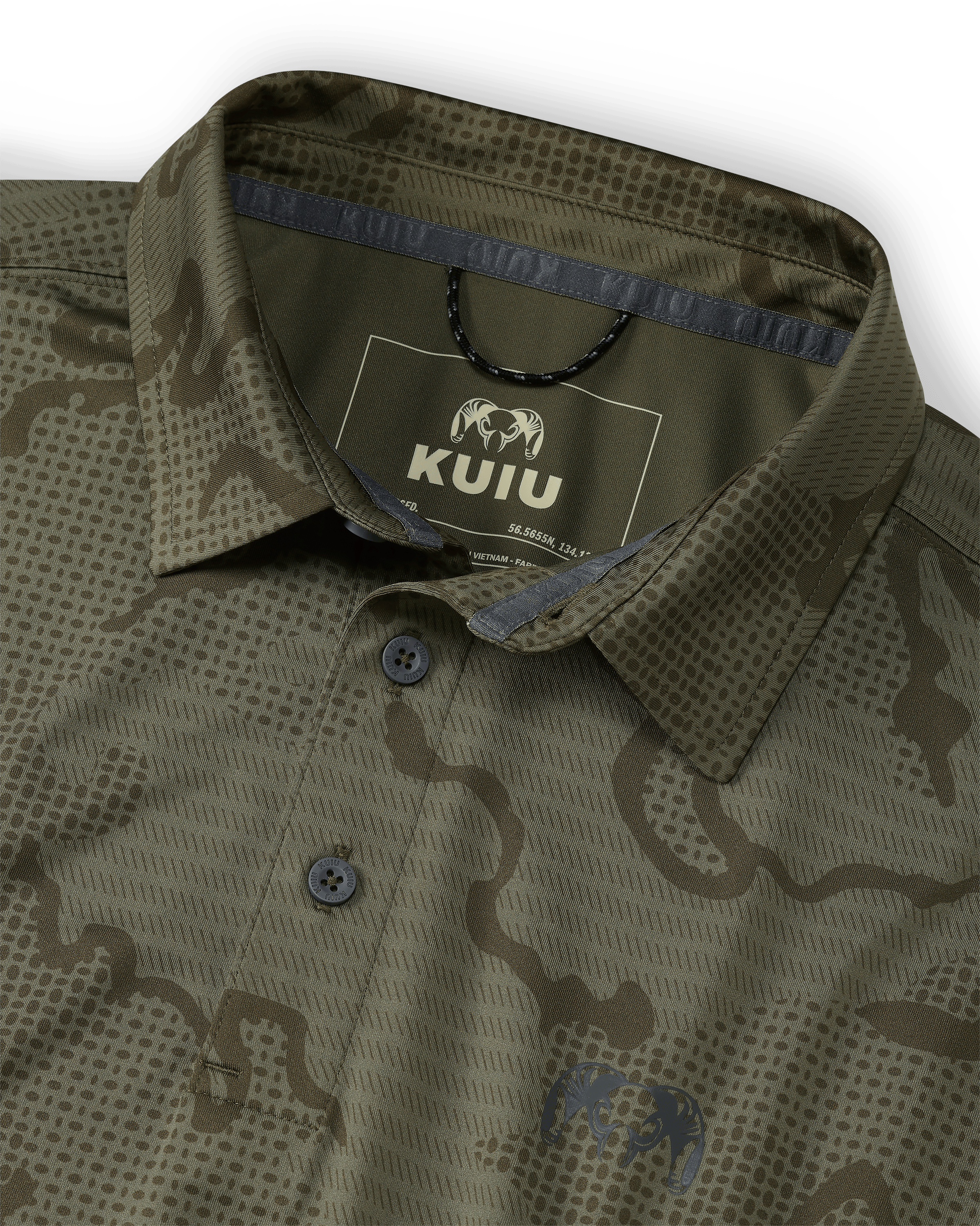 Alternative view of KUIU Performance Polo | Dark Sage Tonal