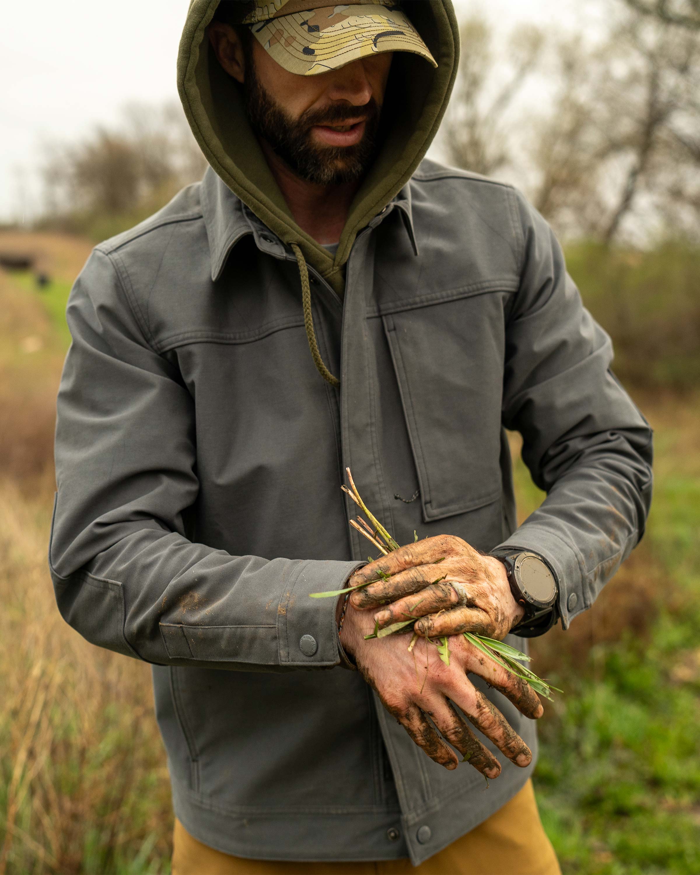 Outlet Brawley Canvas Jacket | Gunmetal - Image 13