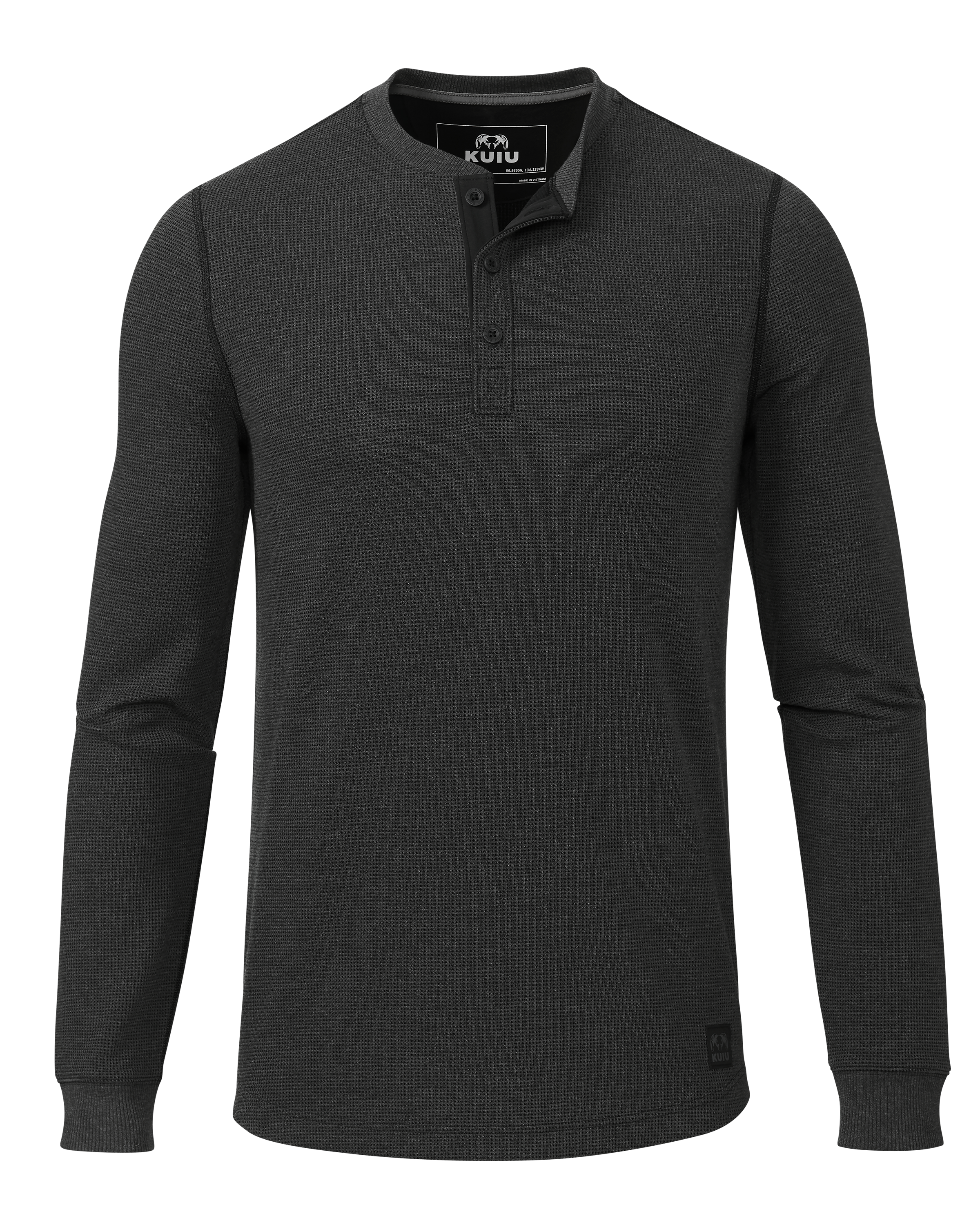 Canyon Waffle Henley | Black Heather