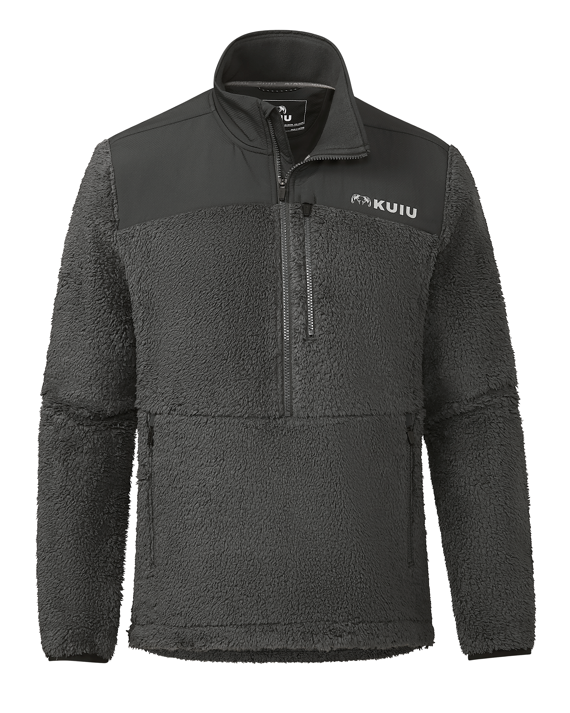 Sherpa Fleece Zip Pullover | Asphalt