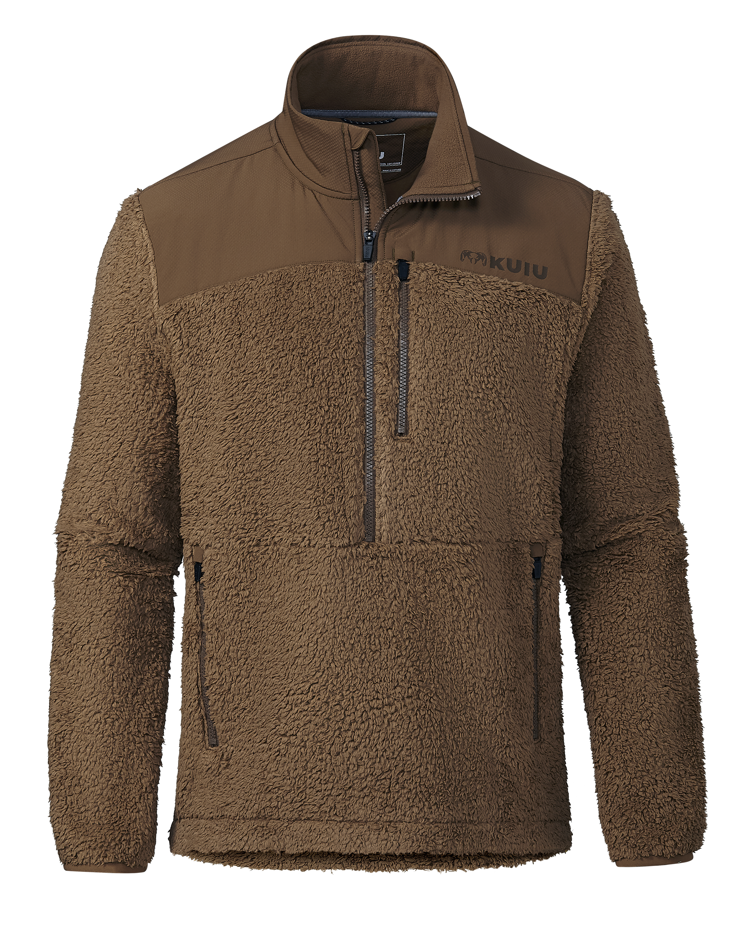 Sherpa Fleece Zip Pullover | Grizzly