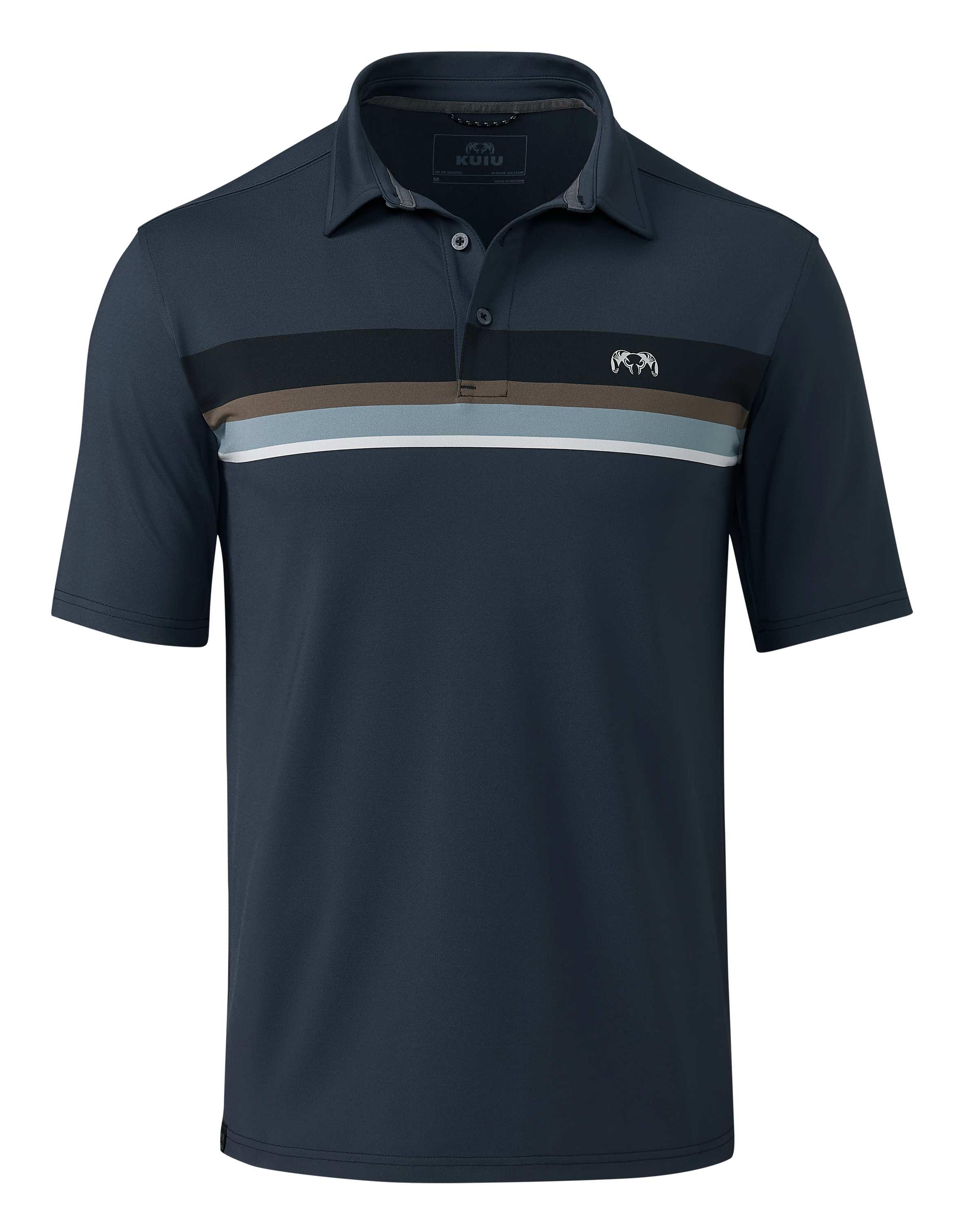 KUIU Performance Polo Stripe | Steel Blue Chest Stripe