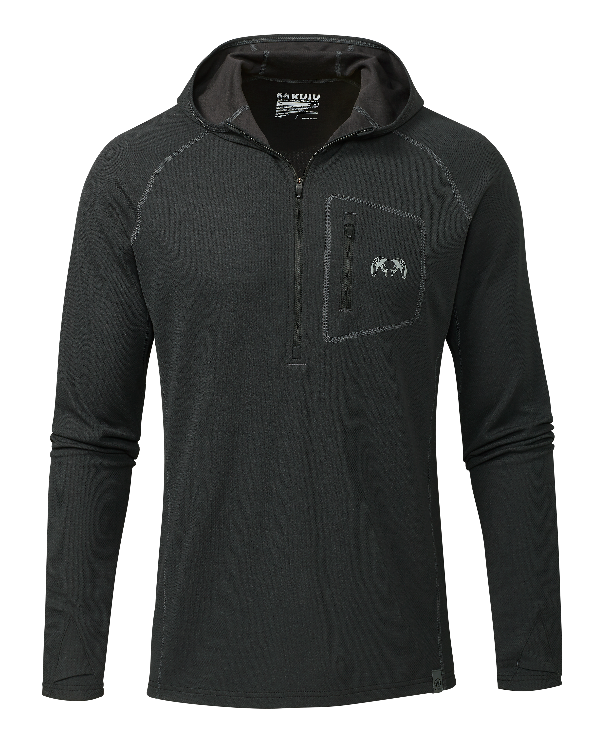 PRO Merino 200 Zip-T Hoodie | Black