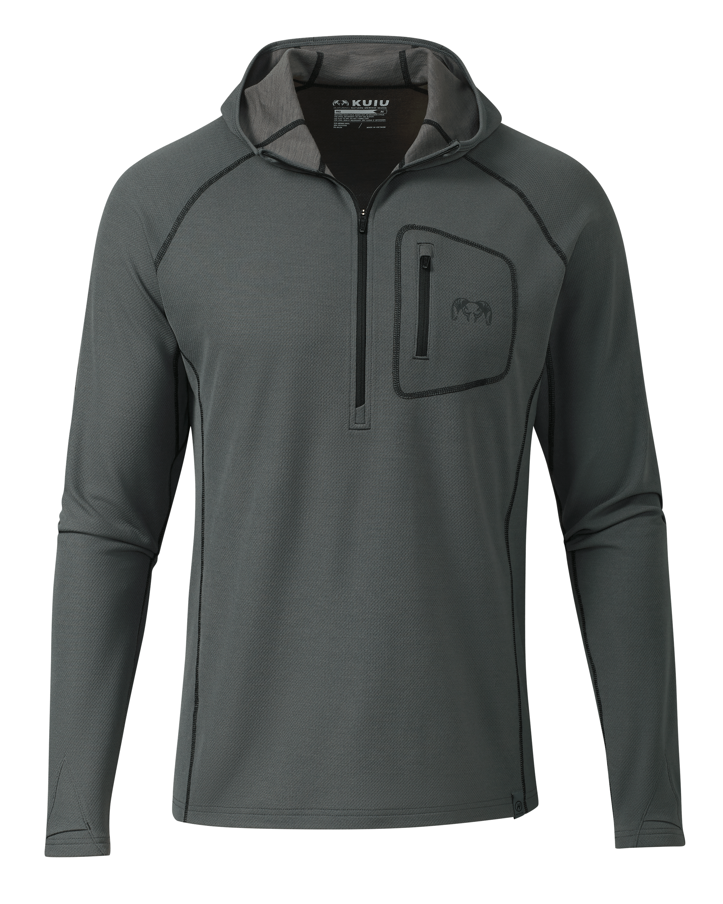PRO Merino 200 Zip-T Hoodie | Gunmetal