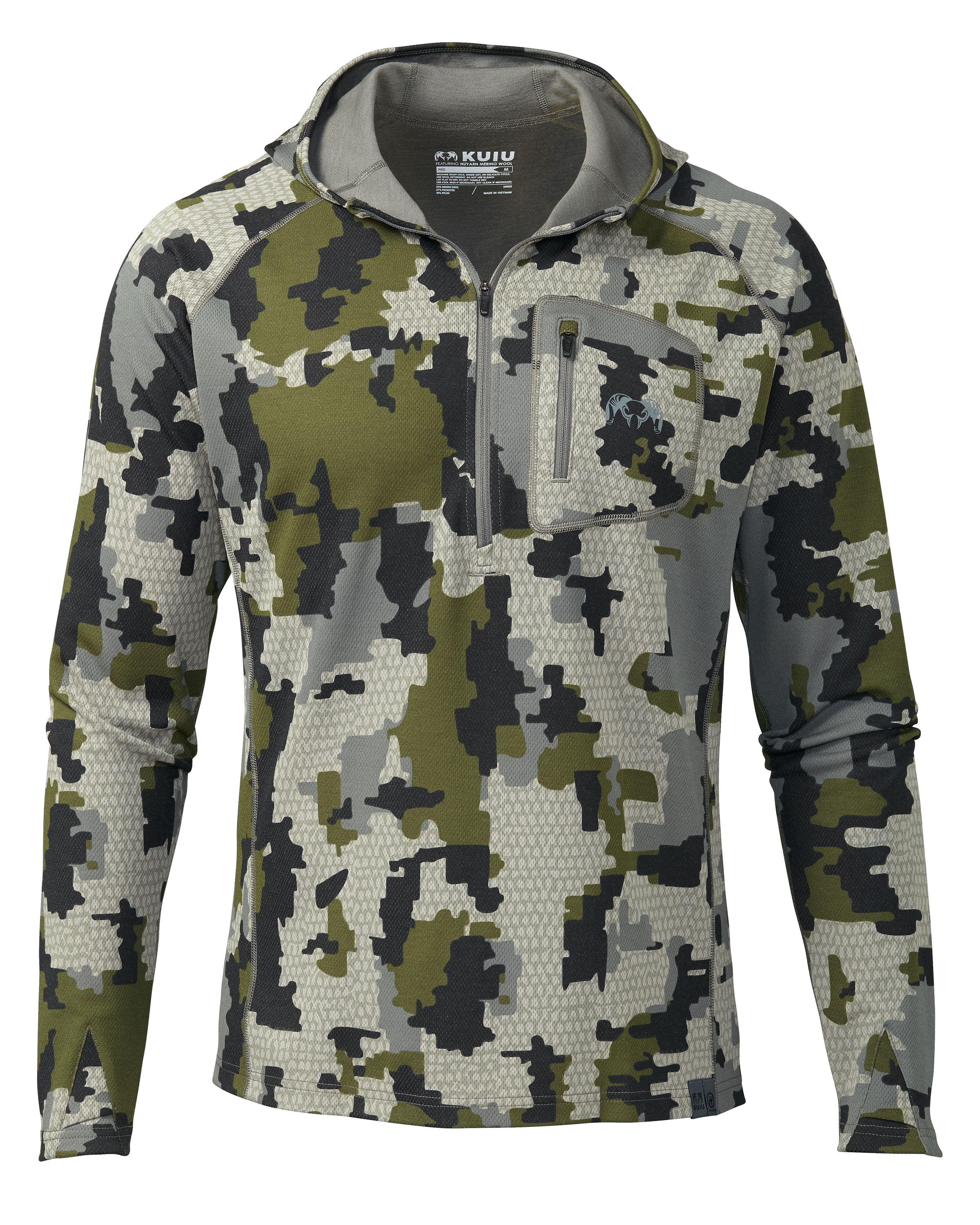 PRO Merino 200 Zip-T Hoodie | Verde