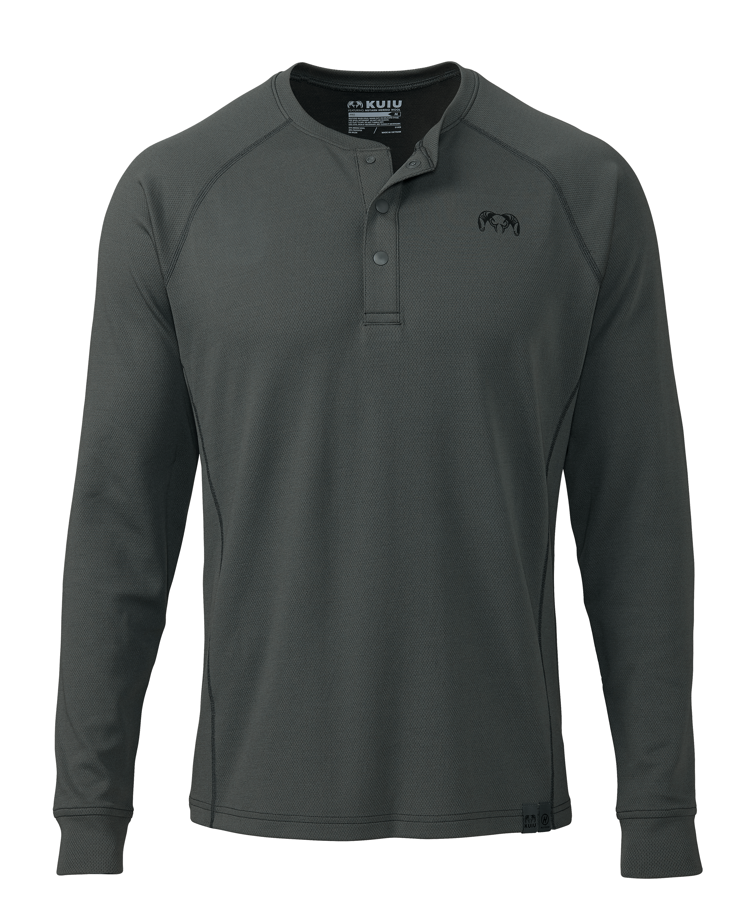 PRO Merino 200 Henley | Gunmetal