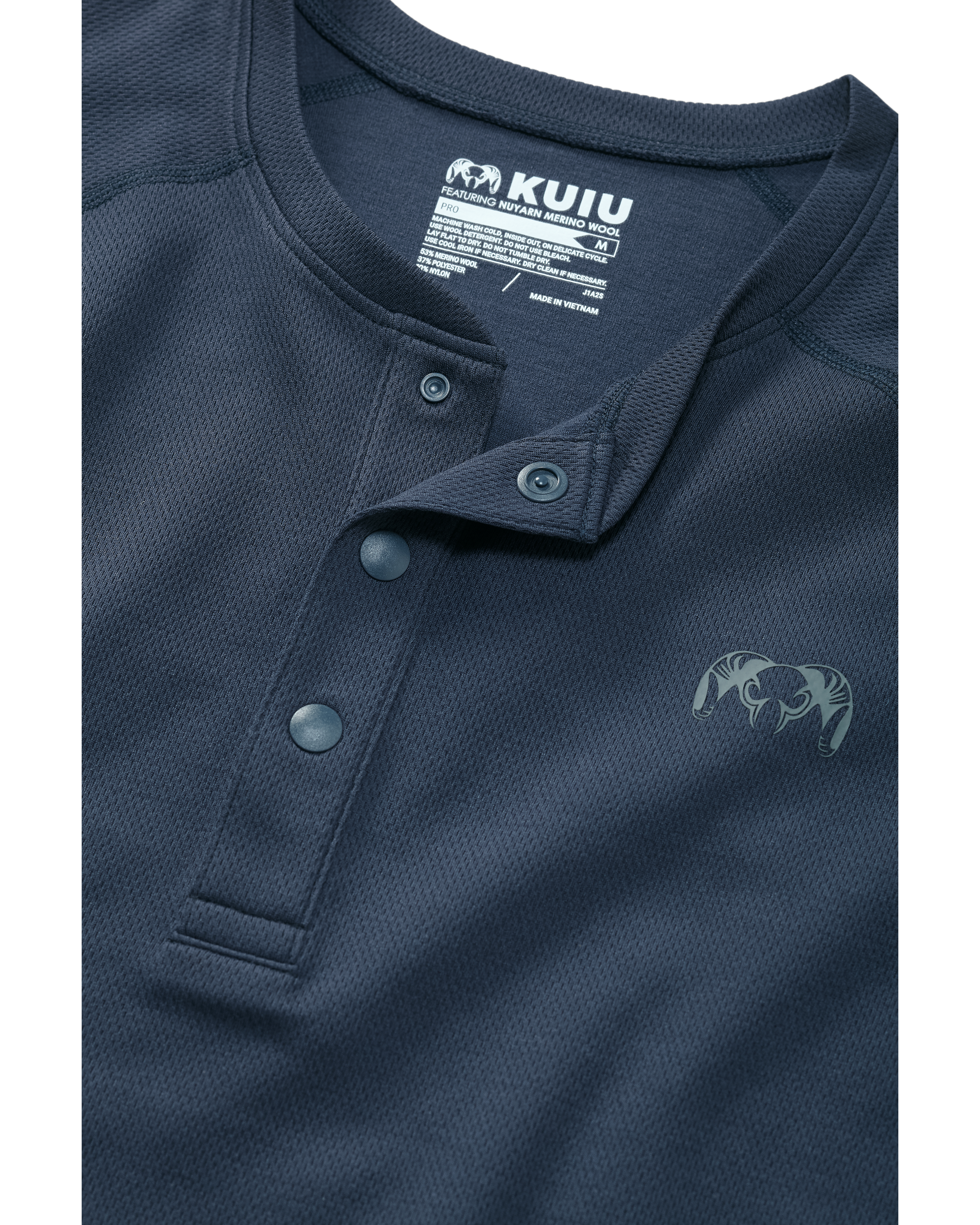 Alternative view of PRO Merino 200 Henley | Steel Blue