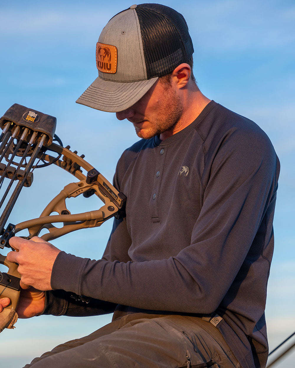 Alternative view of PRO Merino 200 Henley | Gunmetal