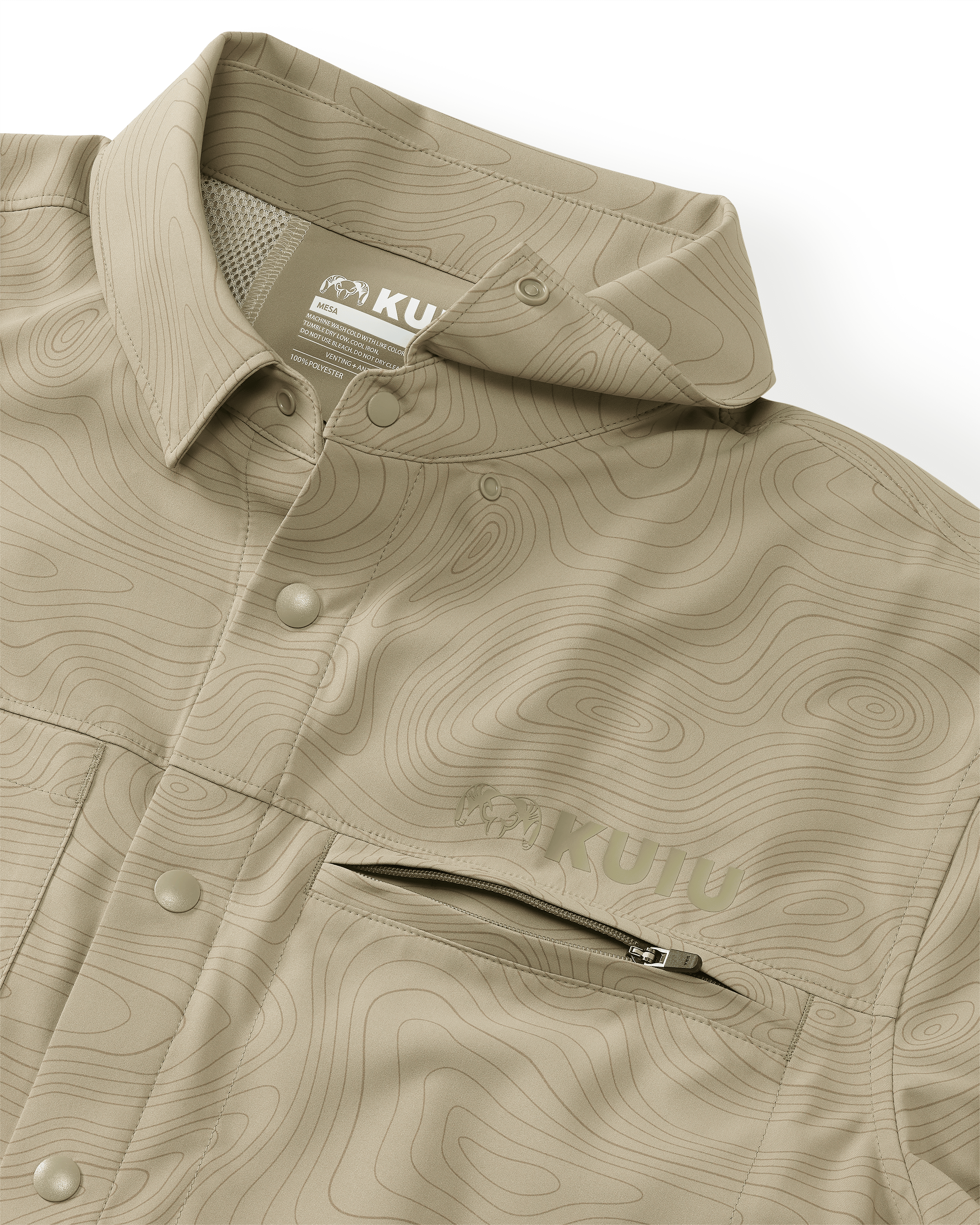 Mesa Vented SS Snap Shirt Topo | Bone Topo Print - Image 4