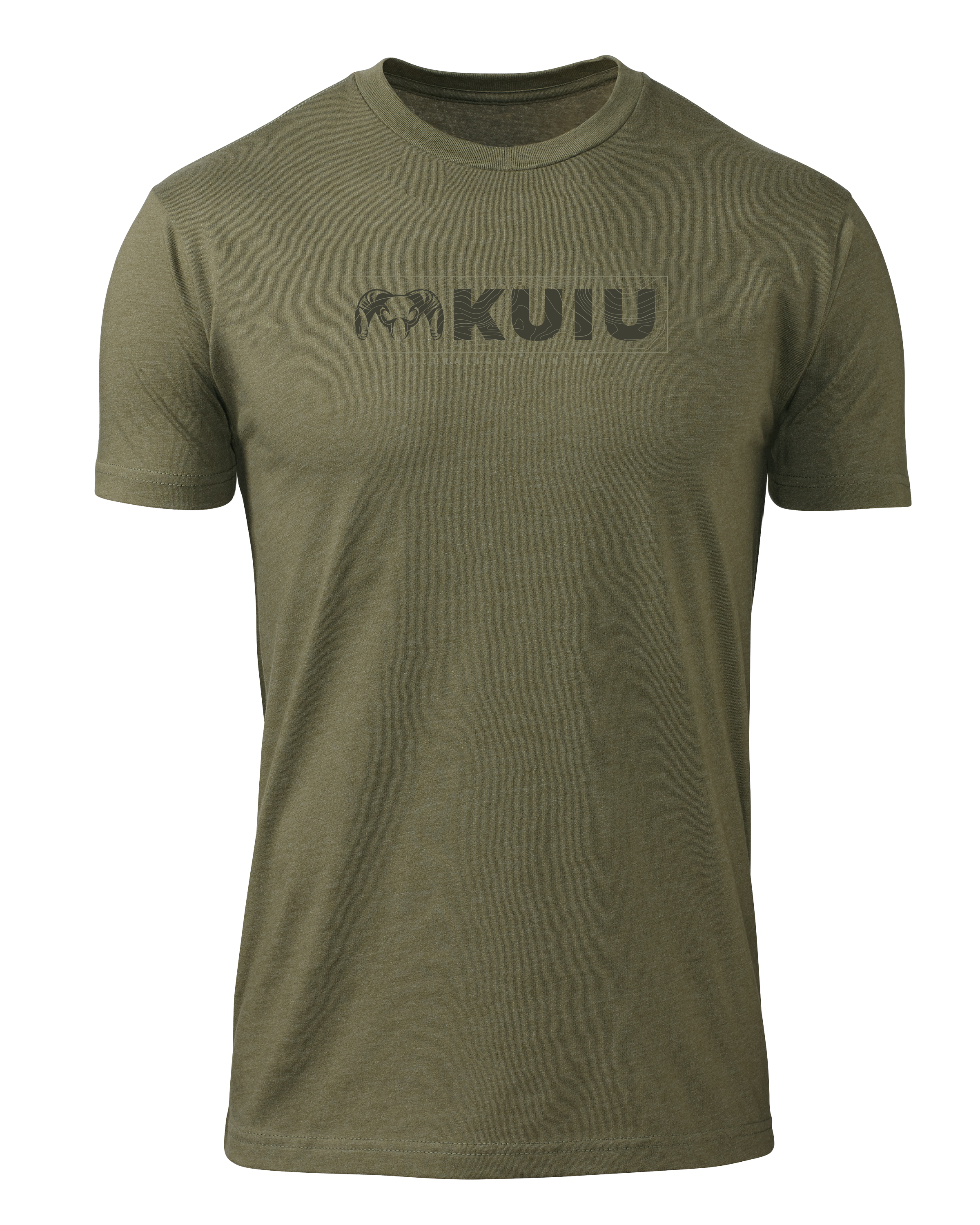 KUIU Topo Block Logo T-Shirt | Military Green