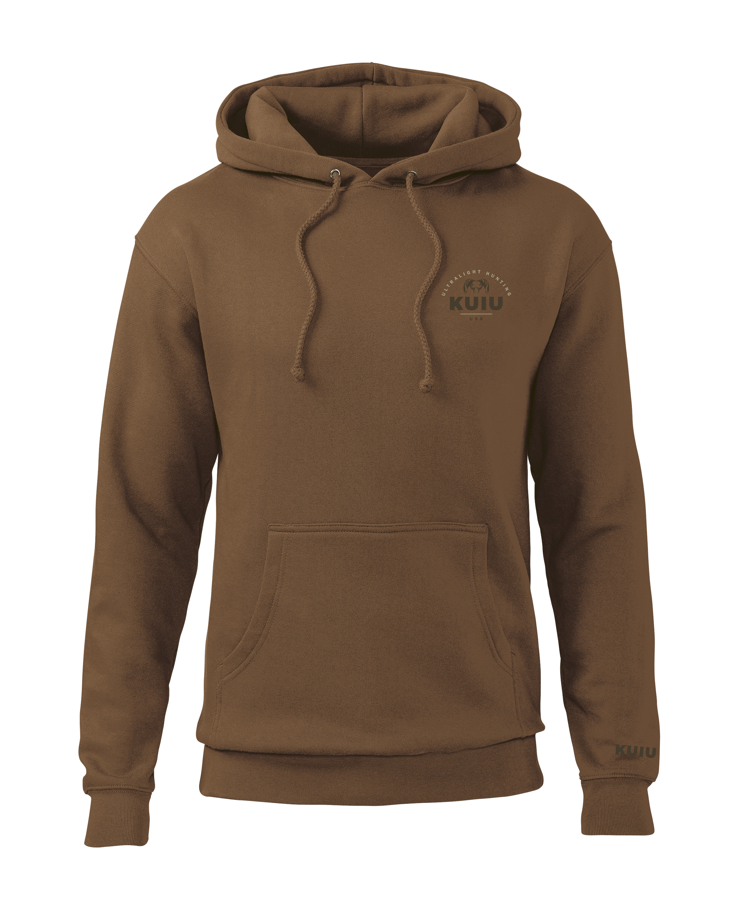 KUIU Stacked Chest Logo Hoodie | Saddle