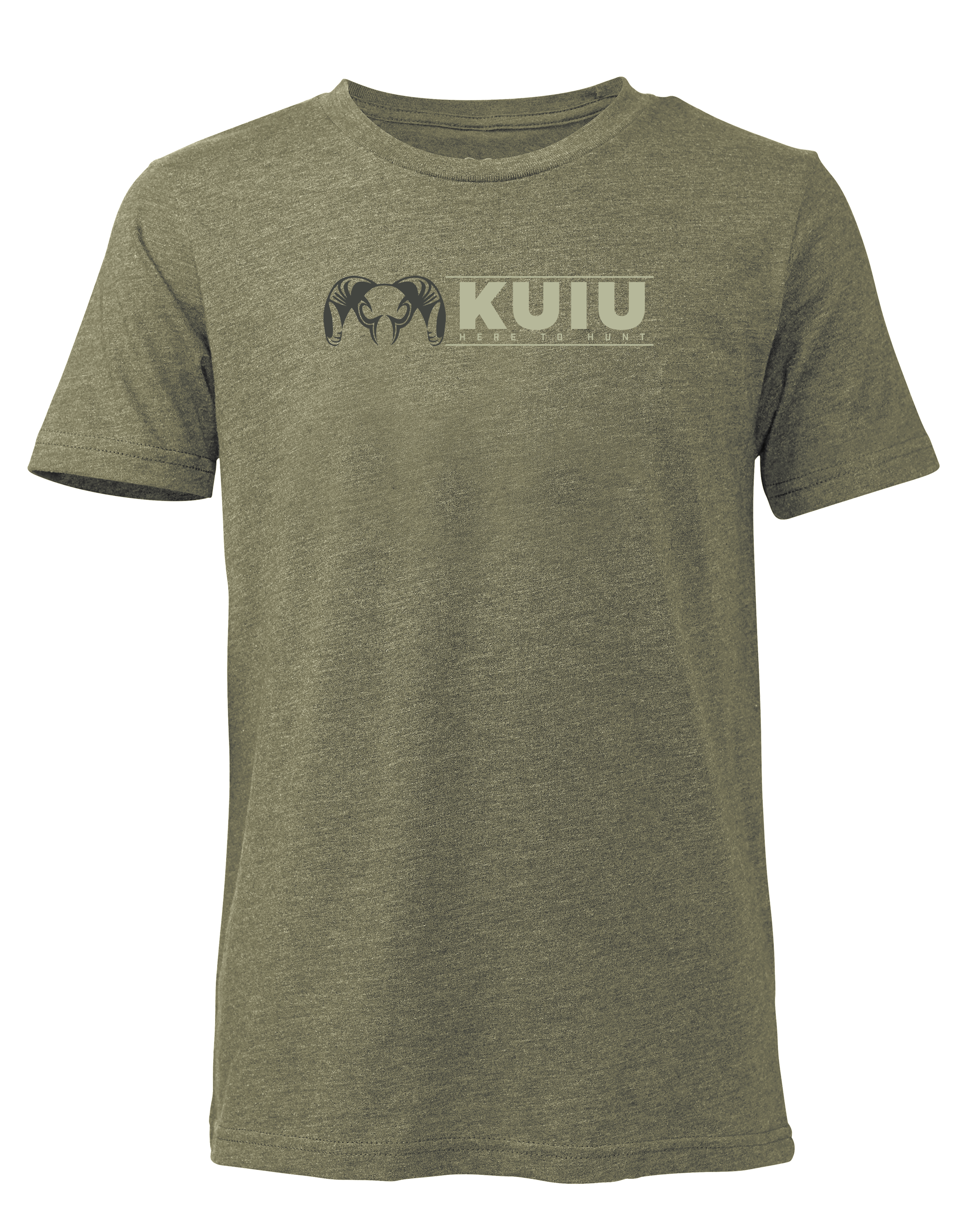 Youth Here to Hunt Logo T-Shirt | Military Green