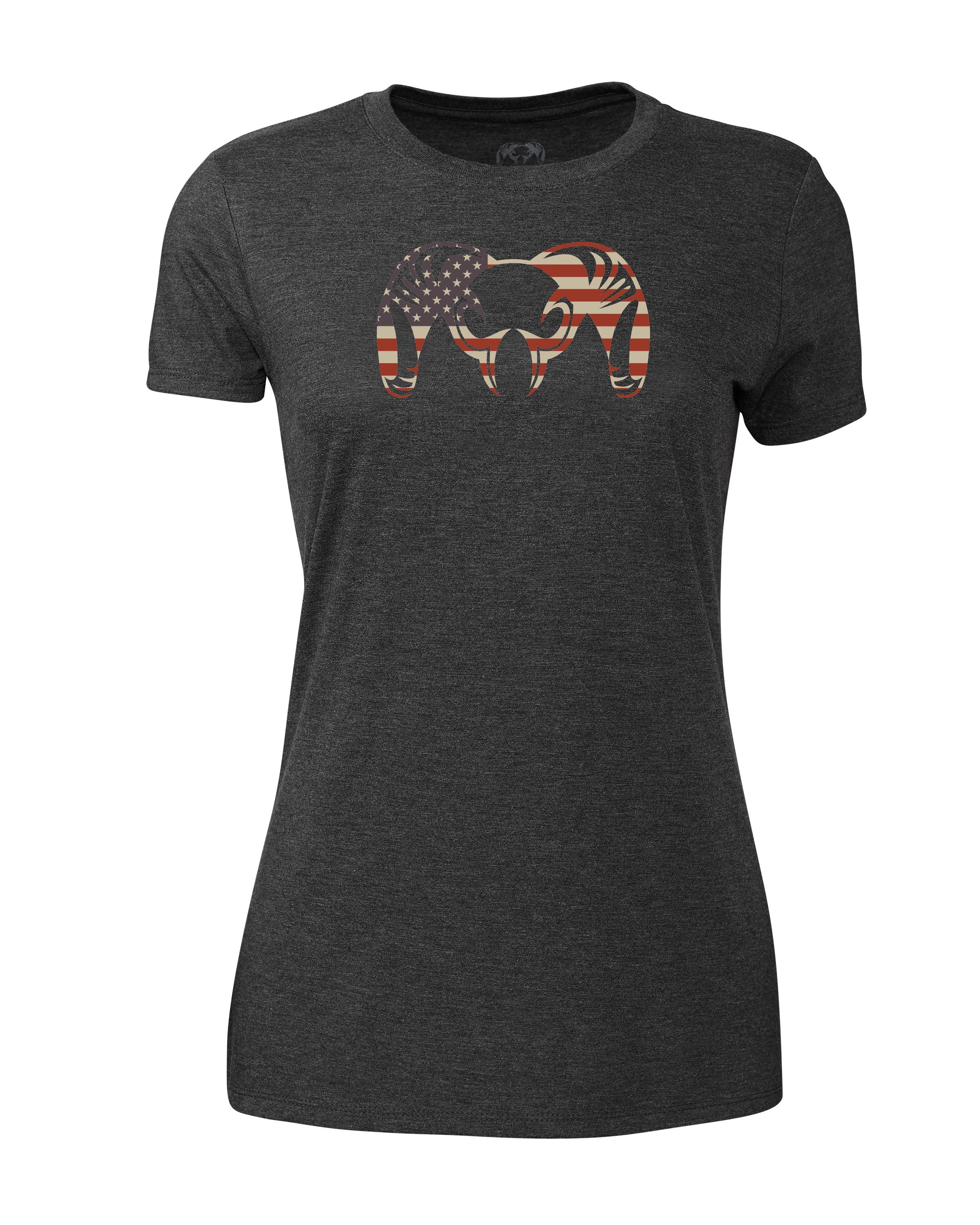 Women's Solid Patriotic Ram T-Shirt | Charcoal