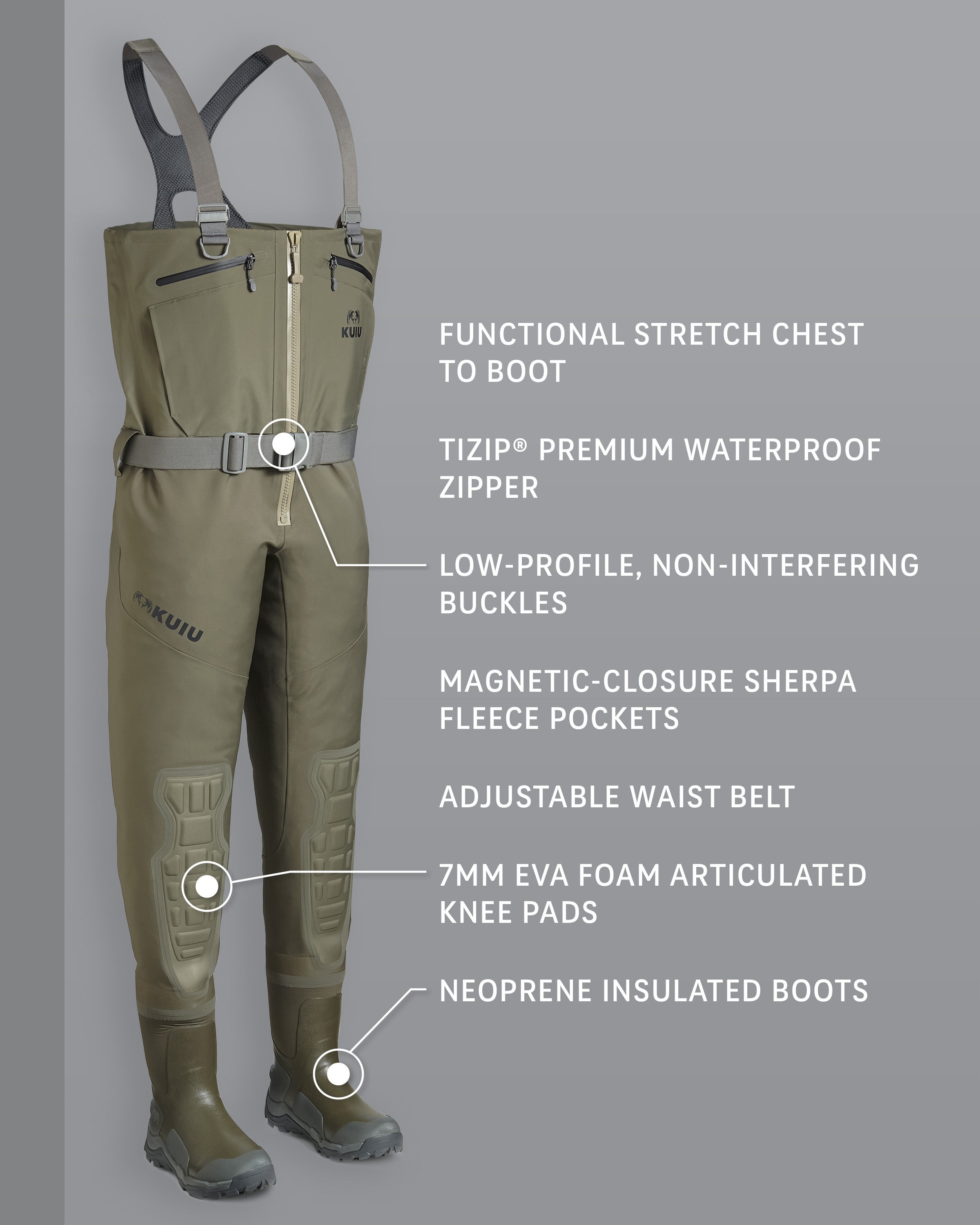 Alternative view of KUIU PRO HD Flex Zip Wader | Ash