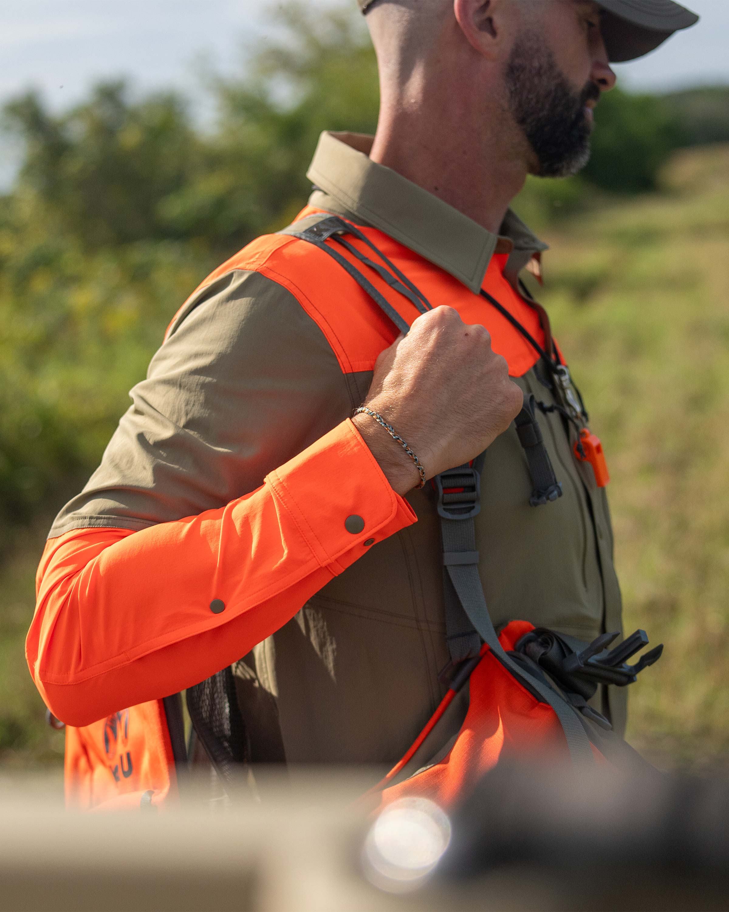 Upland Sporter Shirt | Khaki/Blaze Orange - Image 8