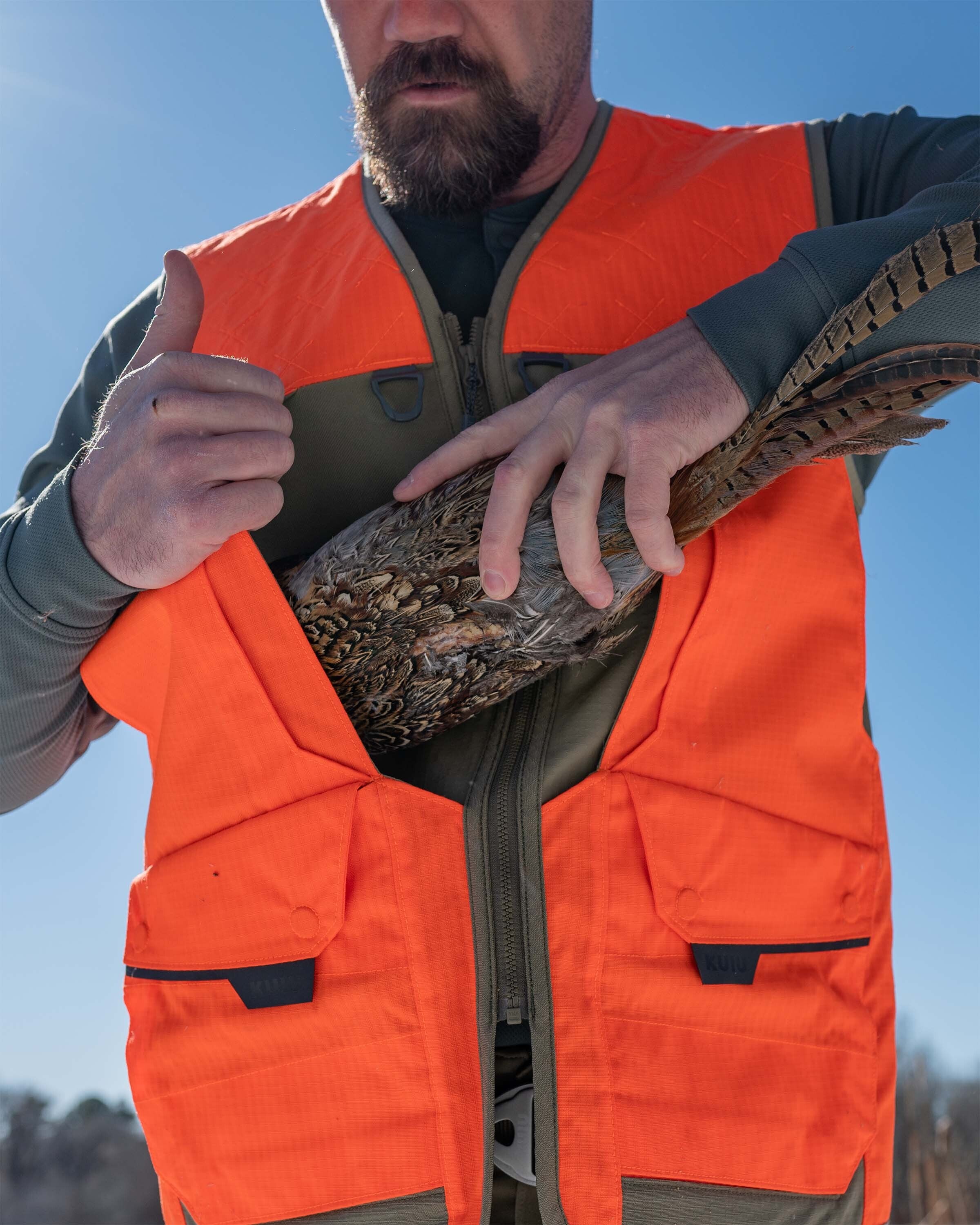 Core Upland Vest | Khaki/Blaze Orange - Image 10
