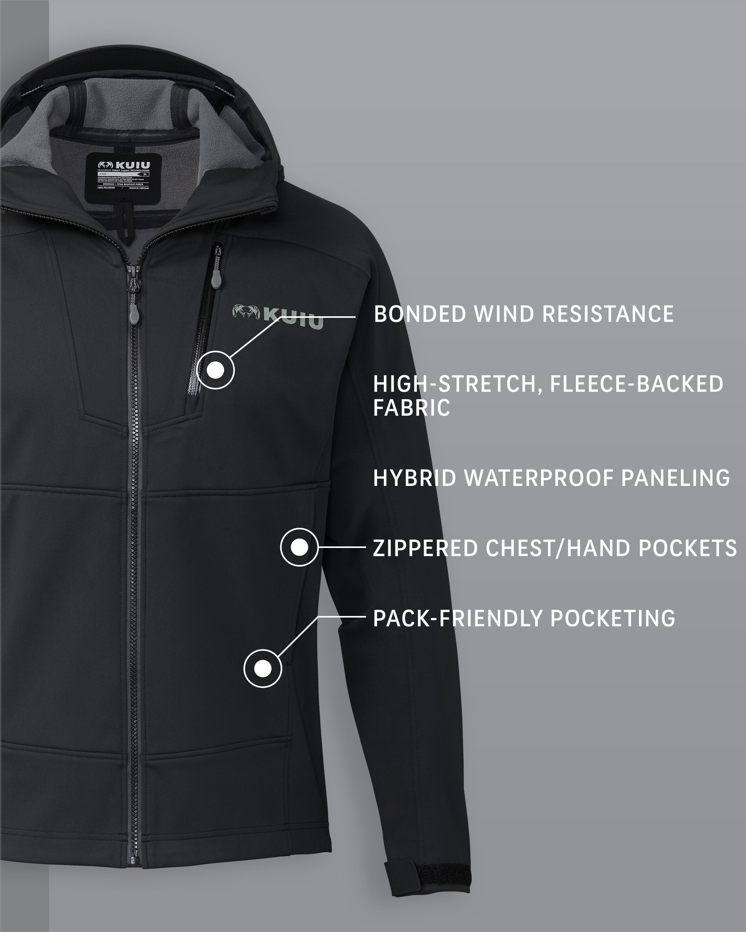 Alternative view of Axis Hybrid Hooded Jacket | Carbon