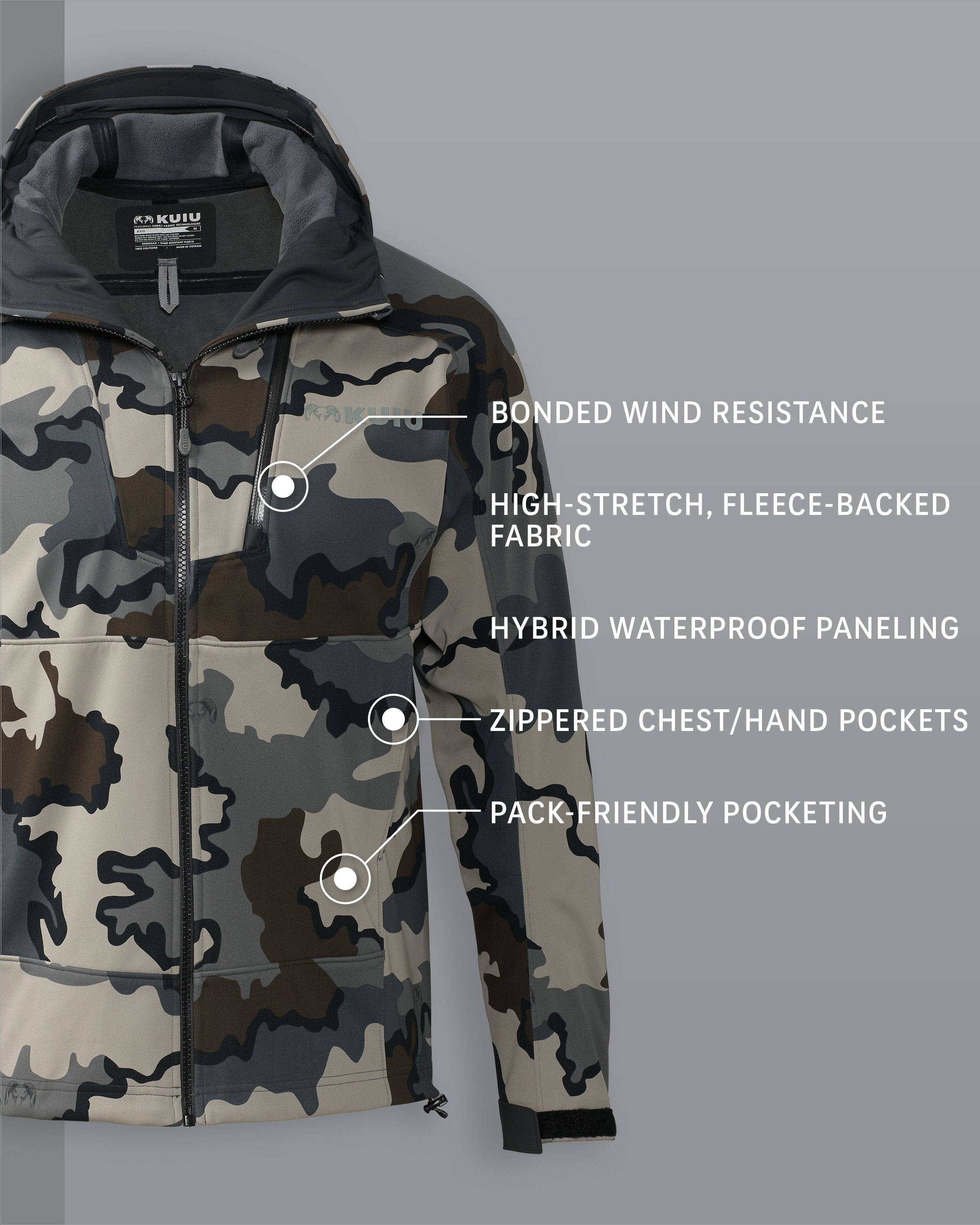Alternative view of Axis Hybrid Hooded Jacket | Vias