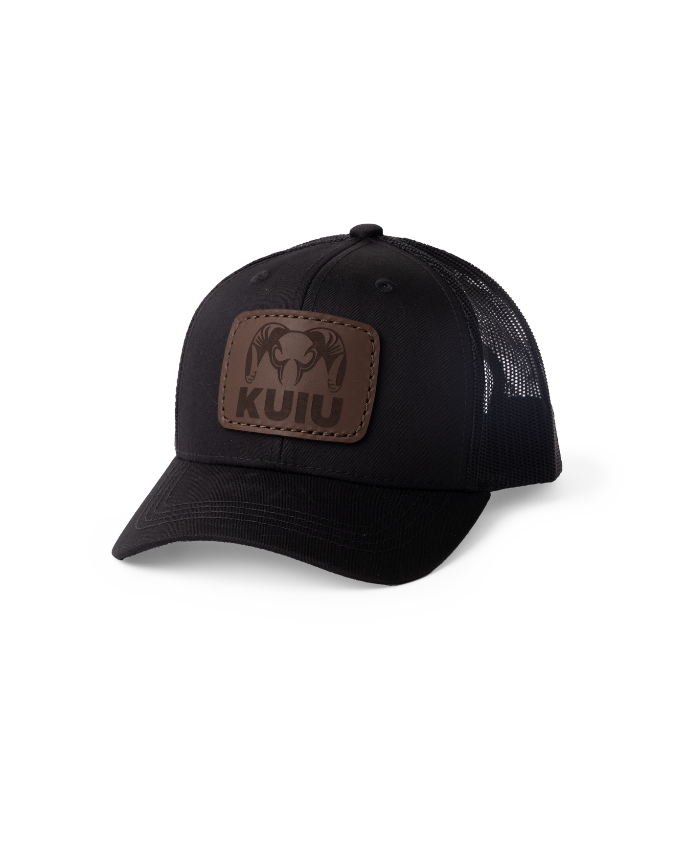 Youth Leather Patch Mesh Back Hat | Black