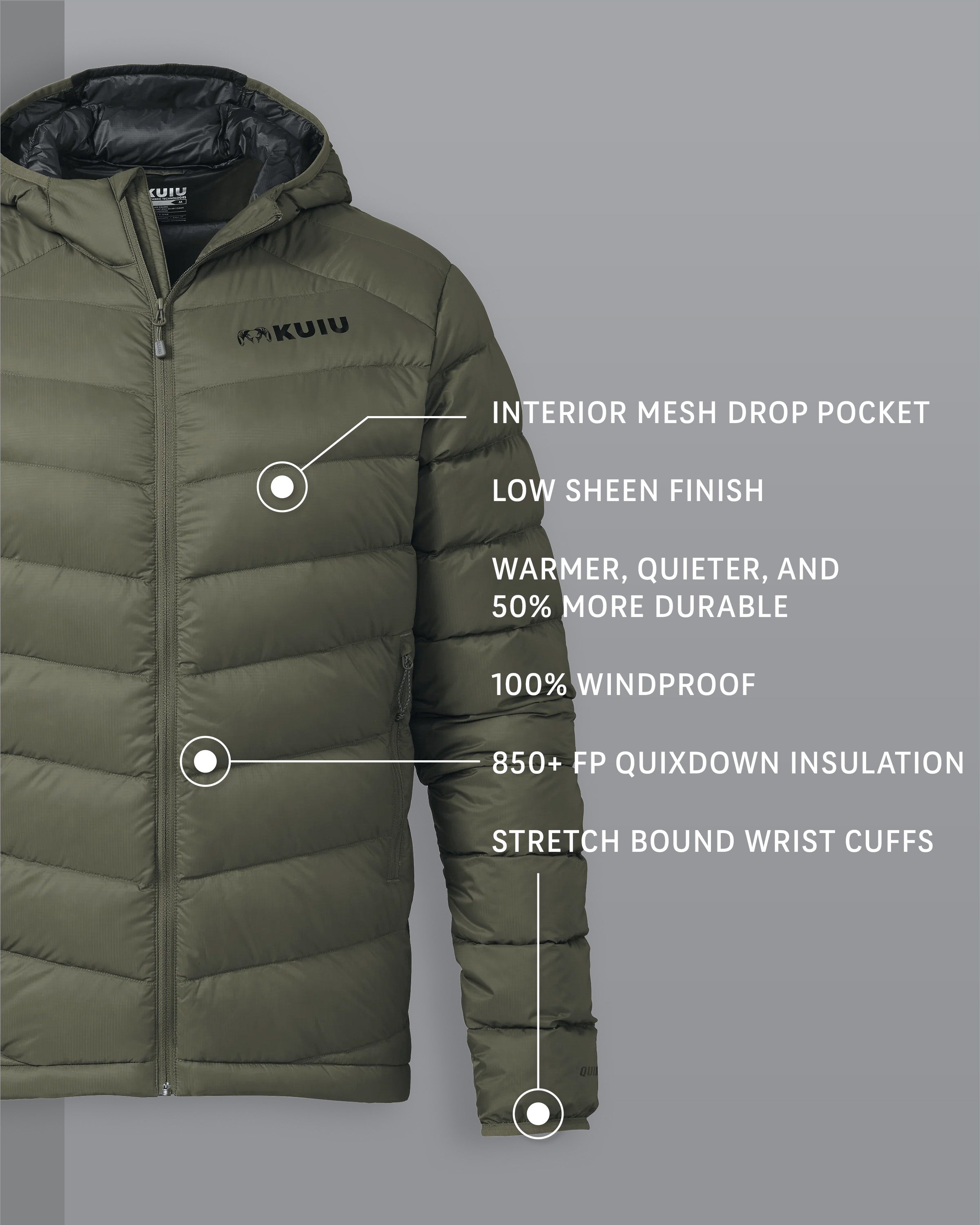 Alternative view of Super Down LT Hooded Jacket | Ash