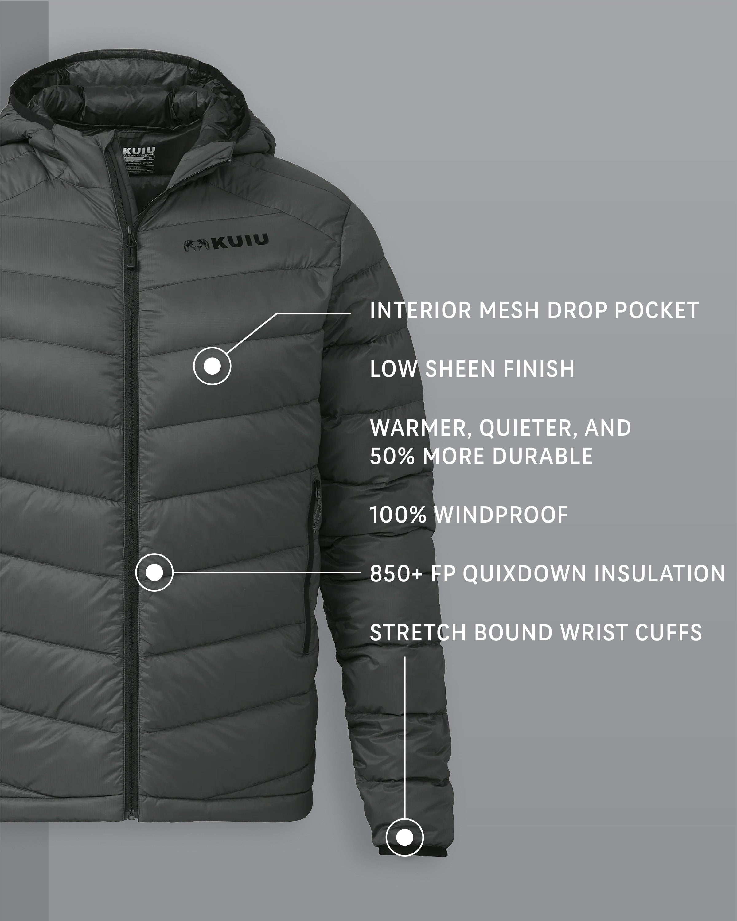 Alternative view of Super Down LT Hooded Jacket | Gunmetal