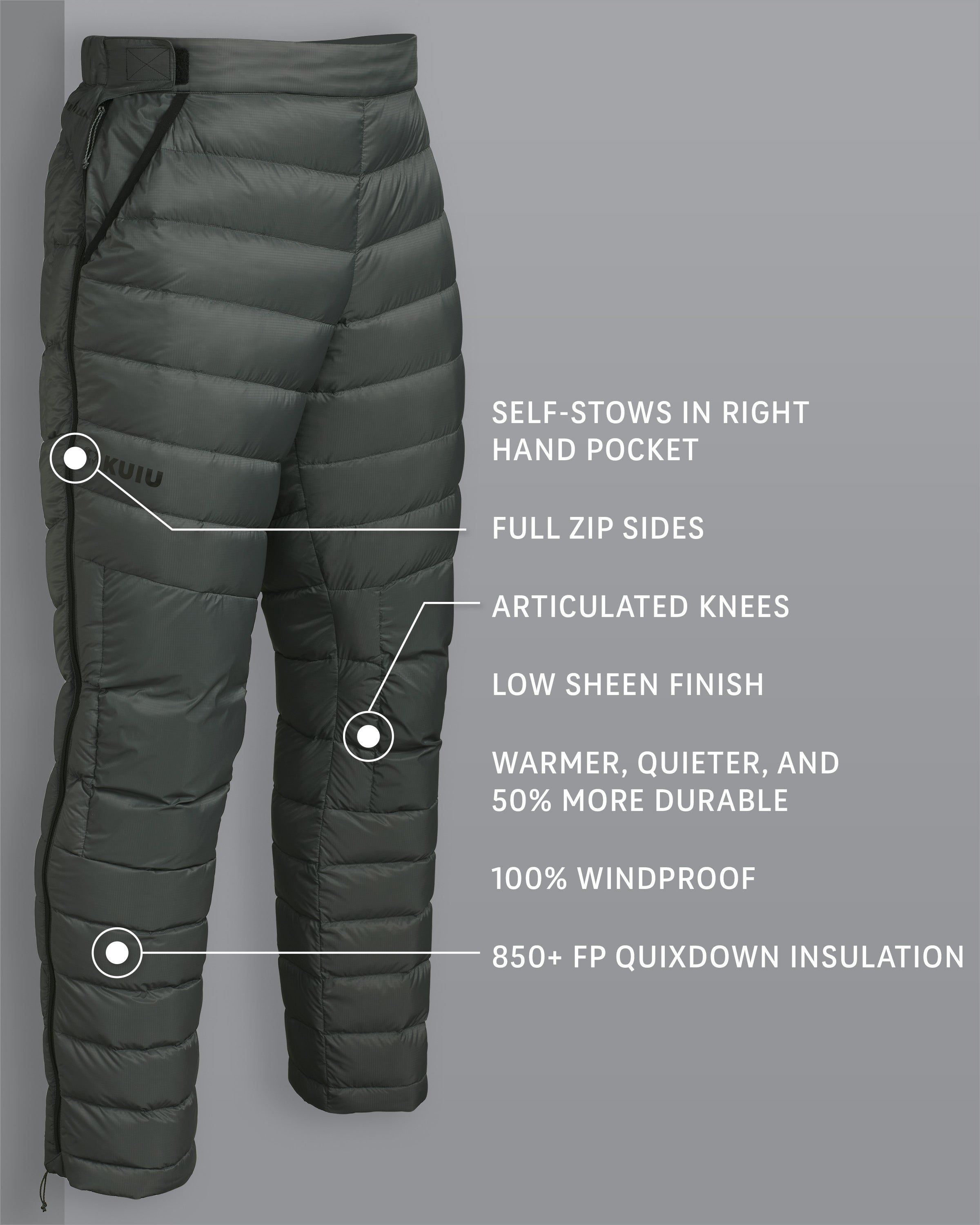 Alternative view of Outlet Super Down LT Pant | Gunmetal