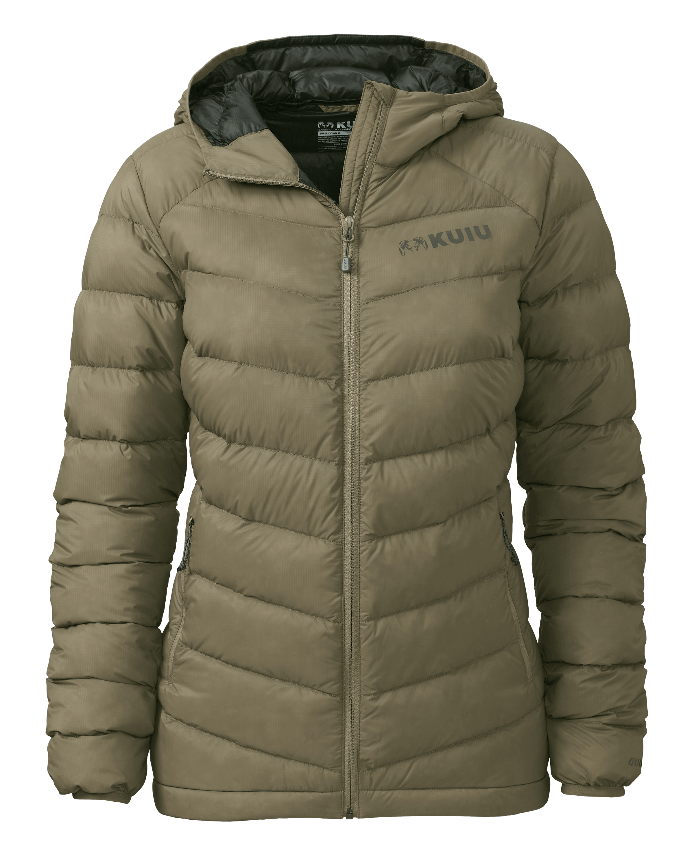 Women's Super Down LT Hooded Jacket | Khaki